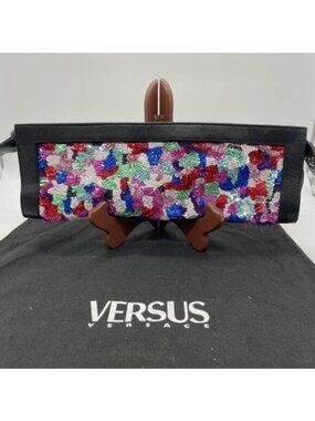 Versus Versace Confetti Print Envelope Zippered Clutch Bag with dustbag